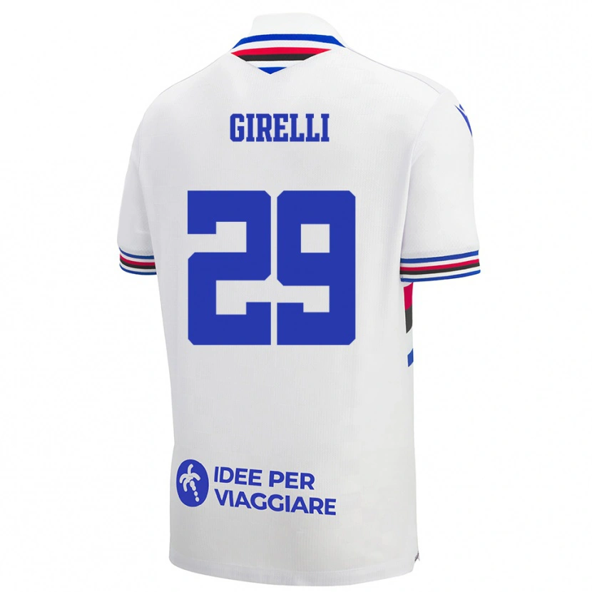 Danxen Kinder Stefano Girelli #29 Weiß Blau Rot Auswärtstrikot Trikot 2025/26 T-Shirt Schweiz