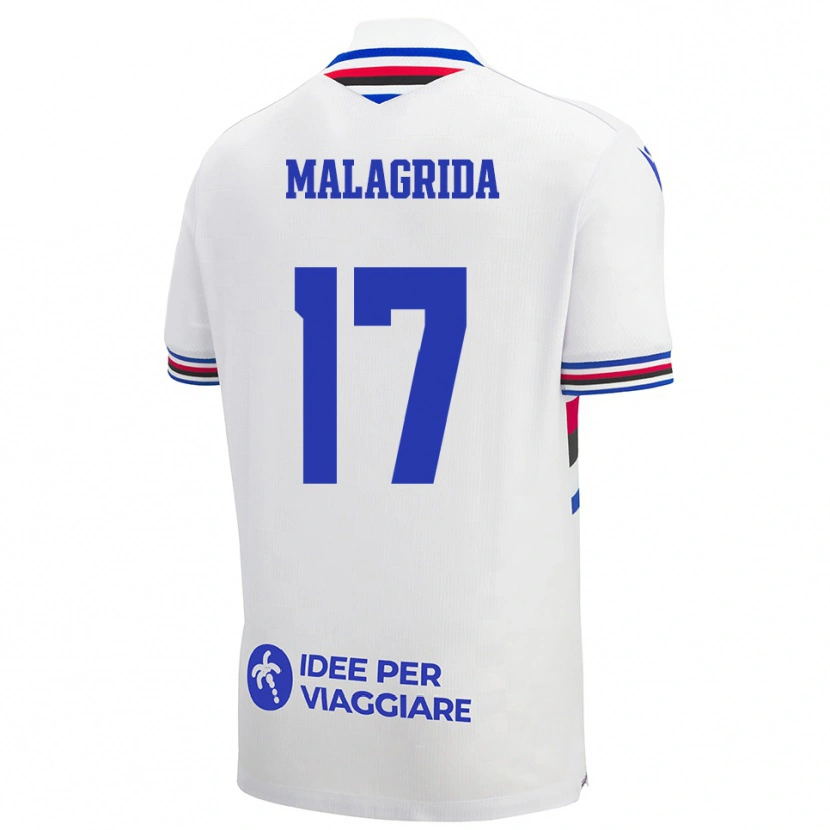 Danxen Kinder Lorenzo Malagrida #17 Weiß Blau Rot Auswärtstrikot Trikot 2025/26 T-Shirt Schweiz