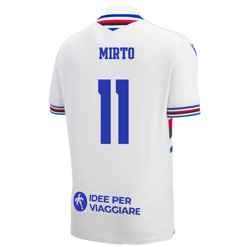 Danxen Kinder Giovanni Mirto #11 Weiß Blau Rot Auswärtstrikot Trikot 2025/26 T-Shirt Schweiz