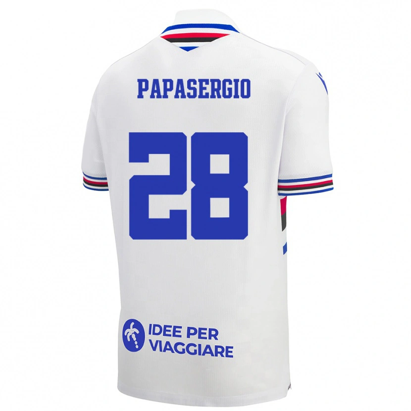 Danxen Kinder Alessio Papasergio #28 Weiß Blau Rot Auswärtstrikot Trikot 2025/26 T-Shirt Schweiz