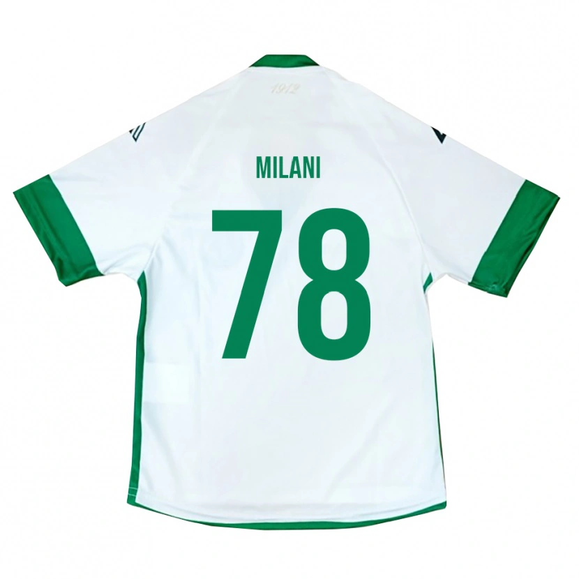 Danxen Kinder Alessandro Milani #78 Weiß Grün Blau Auswärtstrikot Trikot 2025/26 T-Shirt Schweiz