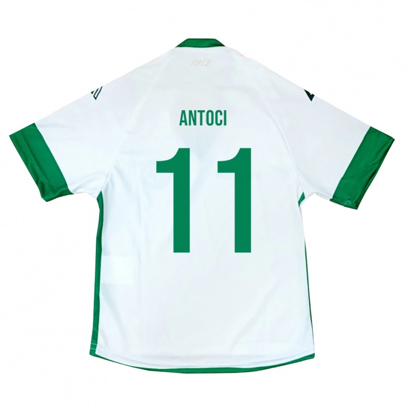 Danxen Kinder Matteo Antoci #11 Weiß Grün Blau Auswärtstrikot Trikot 2025/26 T-Shirt Schweiz