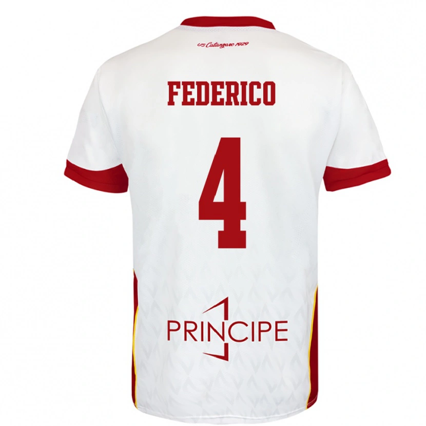 Danxen Kinder Giuseppe Federico #4 Weiß Rot Auswärtstrikot Trikot 2025/26 T-Shirt Schweiz