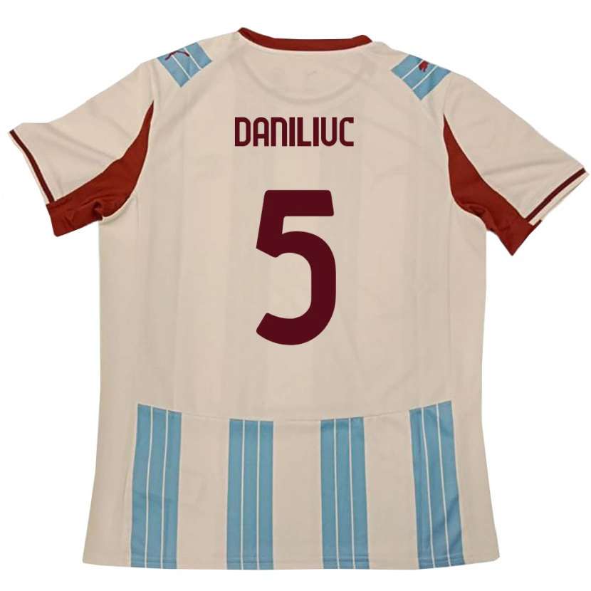 Danxen Kinder Flavius Daniliuc #5 Himmelblau Weiß Auswärtstrikot Trikot 2025/26 T-Shirt Schweiz