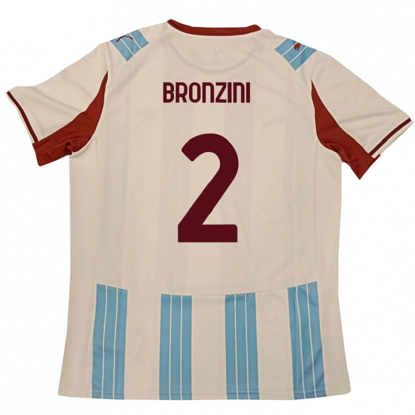 Danxen Kinder Luca Bronzini #2 Himmelblau Weiß Auswärtstrikot Trikot 2025/26 T-Shirt Schweiz
