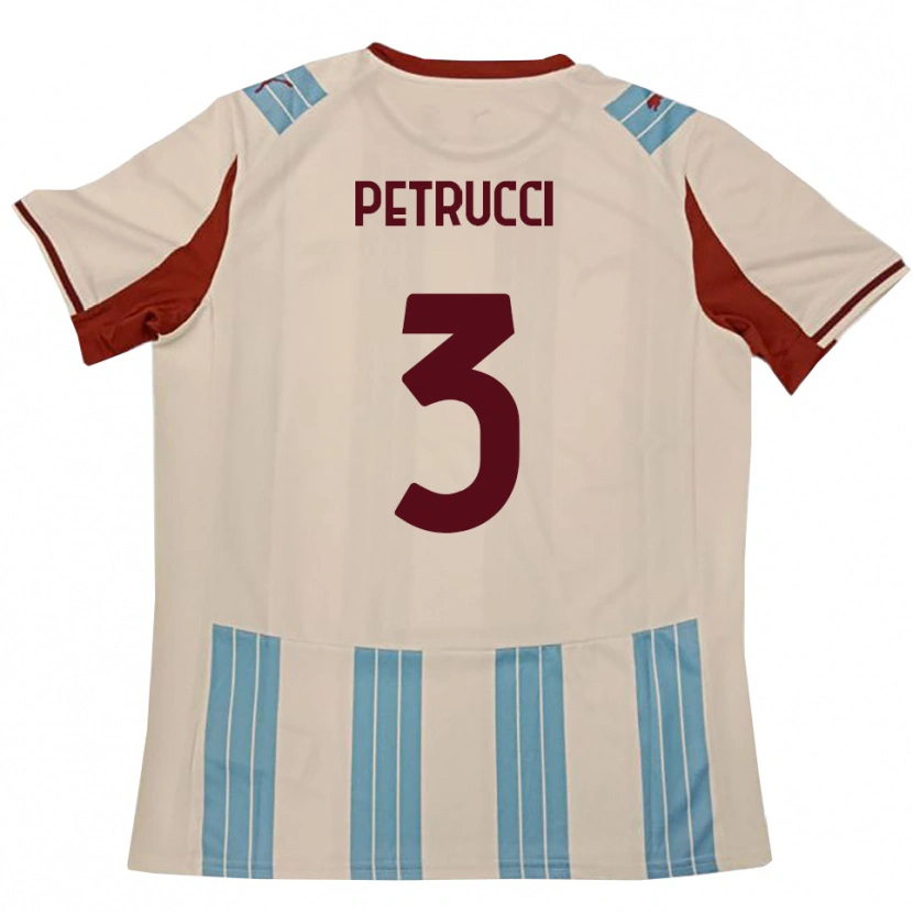 Danxen Kinder Francesco Petrucci #3 Himmelblau Weiß Auswärtstrikot Trikot 2025/26 T-Shirt Schweiz