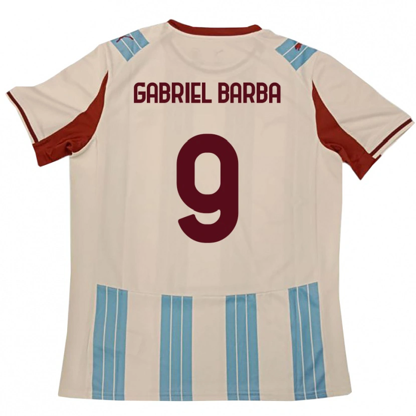 Danxen Kinder Luigi Gabriel Barba #9 Himmelblau Weiß Auswärtstrikot Trikot 2025/26 T-Shirt Schweiz