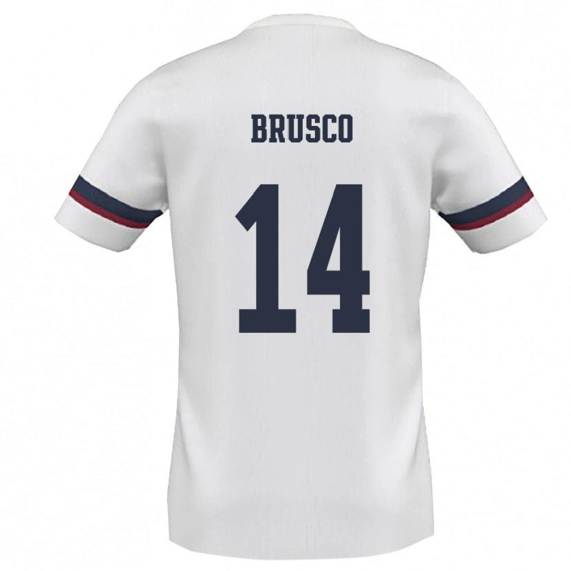 Danxen Kinder Alessandro Brusco #14 Weiß Rot Auswärtstrikot Trikot 2025/26 T-Shirt Schweiz