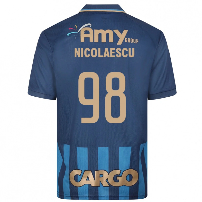 Danxen Kinder Ion Nicolaescu #98 Marineblau Blau Auswärtstrikot Trikot 2025/26 T-Shirt Schweiz