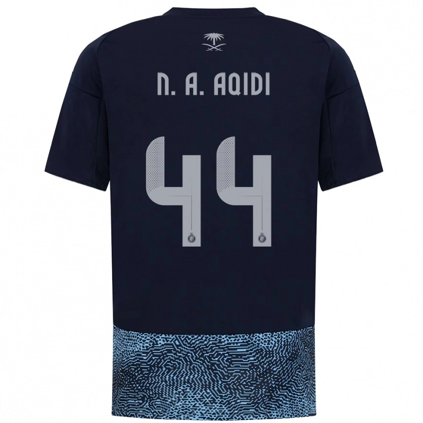 Danxen Kinder Nawaf Al-Aqidi #44 Marineblau Himmelblau Auswärtstrikot Trikot 2025/26 T-Shirt Schweiz