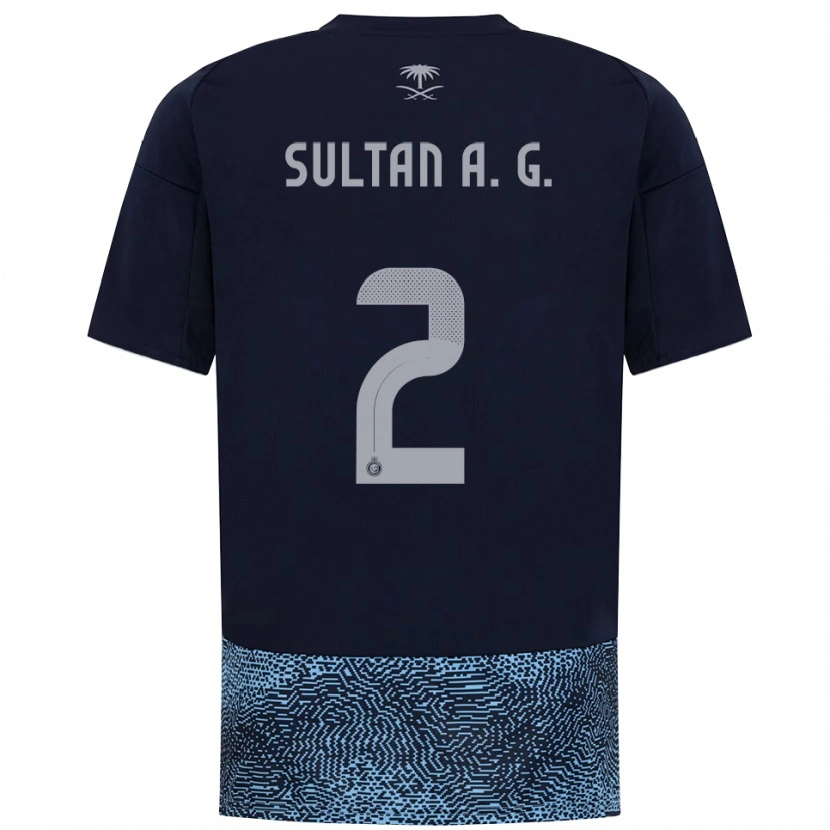 Danxen Kinder Sultan Al-Ghannam #2 Marineblau Himmelblau Auswärtstrikot Trikot 2025/26 T-Shirt Schweiz