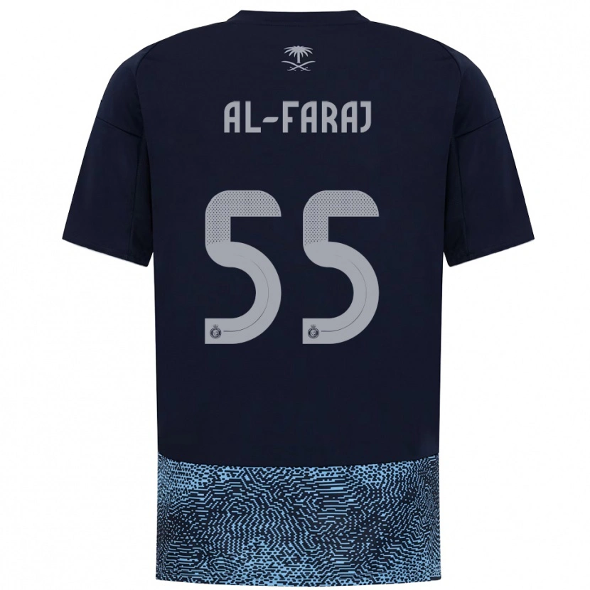 Danxen Kinder Abdulaziz Al-Faraj #55 Marineblau Himmelblau Auswärtstrikot Trikot 2025/26 T-Shirt Schweiz