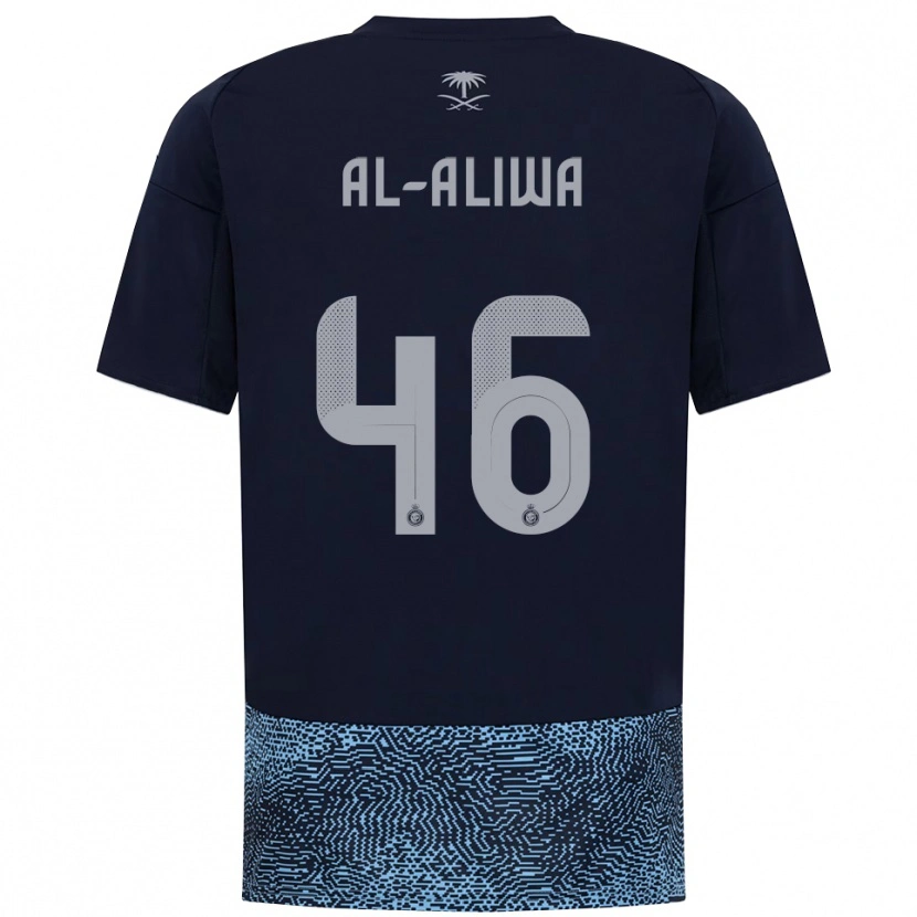 Danxen Kinder Abdulaziz Al-Aliwa #46 Marineblau Himmelblau Auswärtstrikot Trikot 2025/26 T-Shirt Schweiz