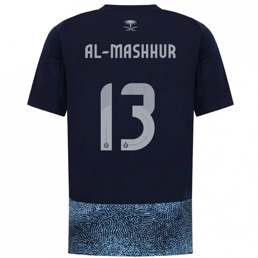 Danxen Kinder Fawaz Al-Mashhur #13 Marineblau Himmelblau Auswärtstrikot Trikot 2025/26 T-Shirt Schweiz