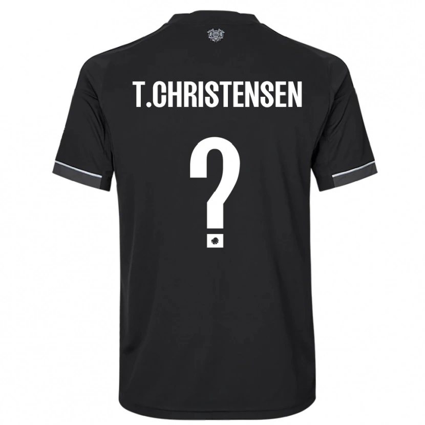 Danxen Kinder Tristan Christensen #0 Schwarz Weiß Auswärtstrikot Trikot 2025/26 T-Shirt Schweiz
