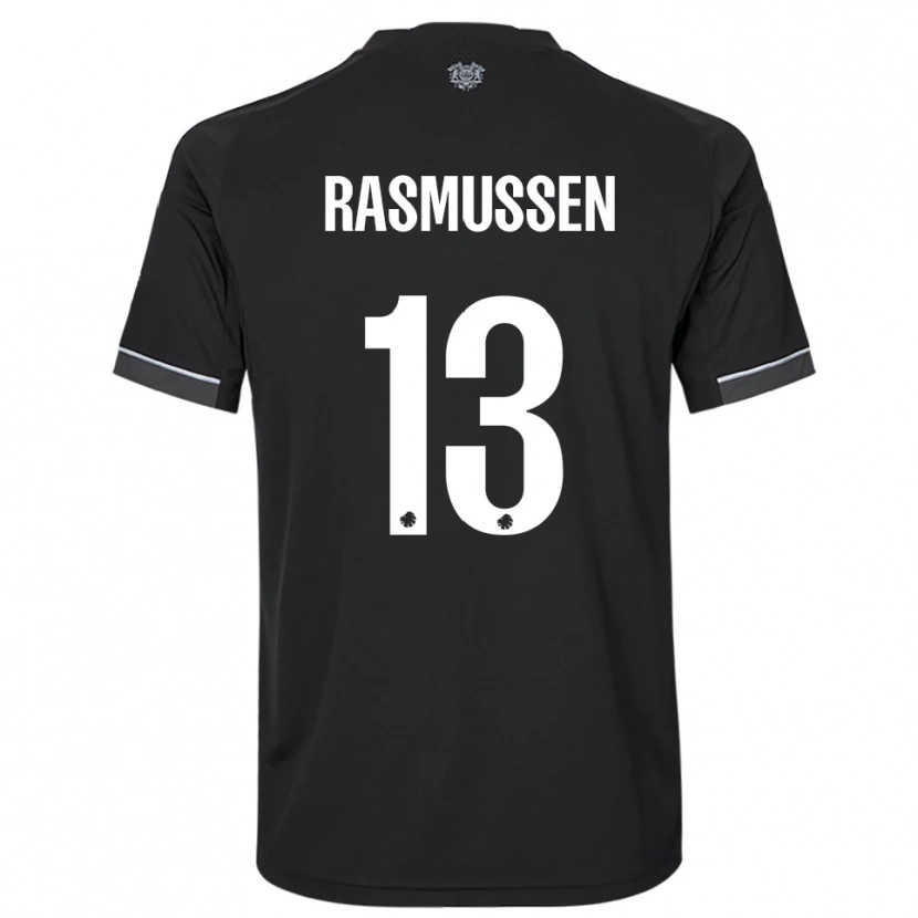 Danxen Kinder Sara Rasmussen #13 Schwarz Weiß Auswärtstrikot Trikot 2025/26 T-Shirt Schweiz