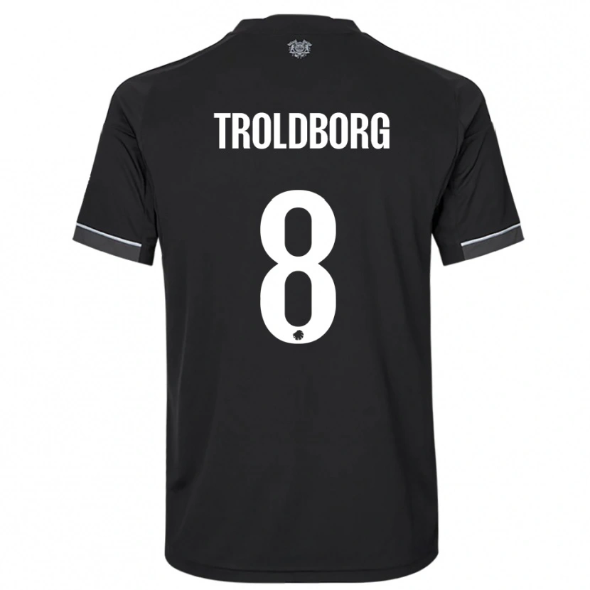 Danxen Kinder Frederikke Troldborg #8 Schwarz Weiß Auswärtstrikot Trikot 2025/26 T-Shirt Schweiz