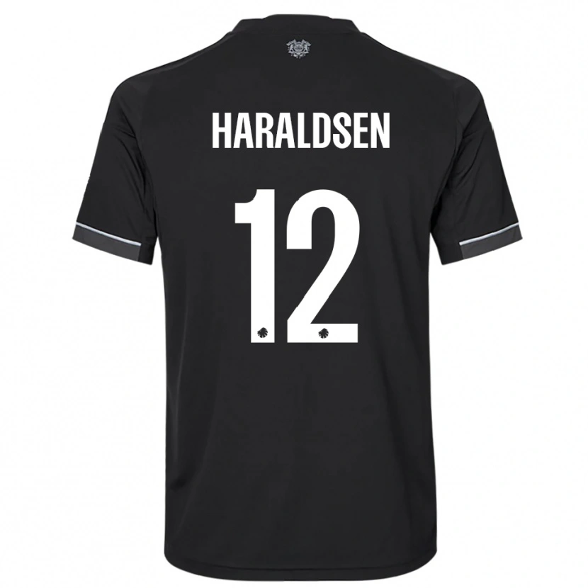 Danxen Kinder Henrik Haraldsen #12 Schwarz Weiß Auswärtstrikot Trikot 2025/26 T-Shirt Schweiz