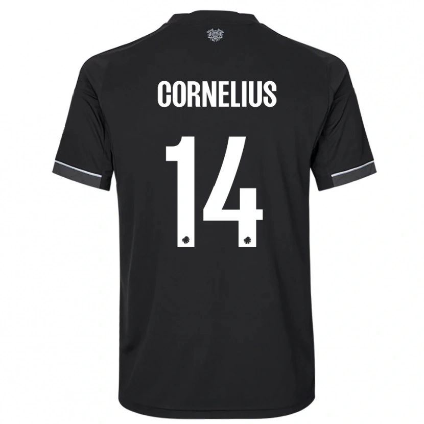 Danxen Kinder Andreas Cornelius #14 Schwarz Weiß Auswärtstrikot Trikot 2025/26 T-Shirt Schweiz