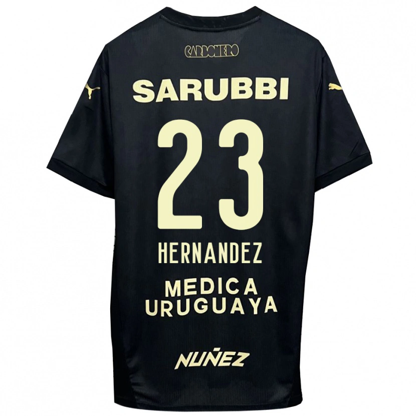 Danxen Kinder Abel Hernandez #23 Schwarz Gold Auswärtstrikot Trikot 2025/26 T-Shirt Schweiz