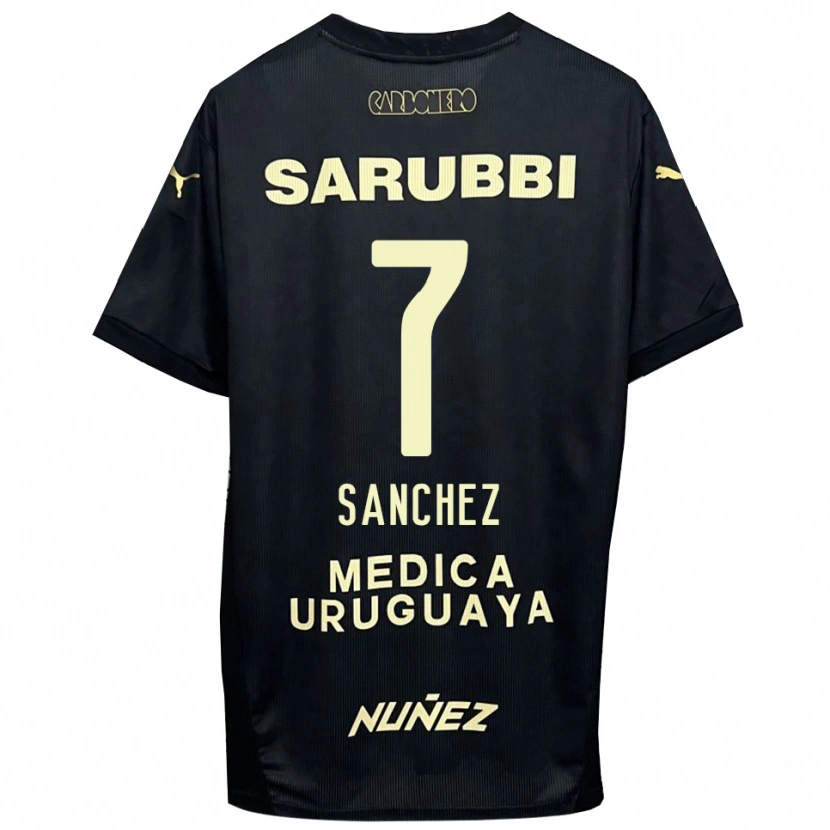 Danxen Kinder Carlos Sánchez #7 Schwarz Gold Auswärtstrikot Trikot 2025/26 T-Shirt Schweiz