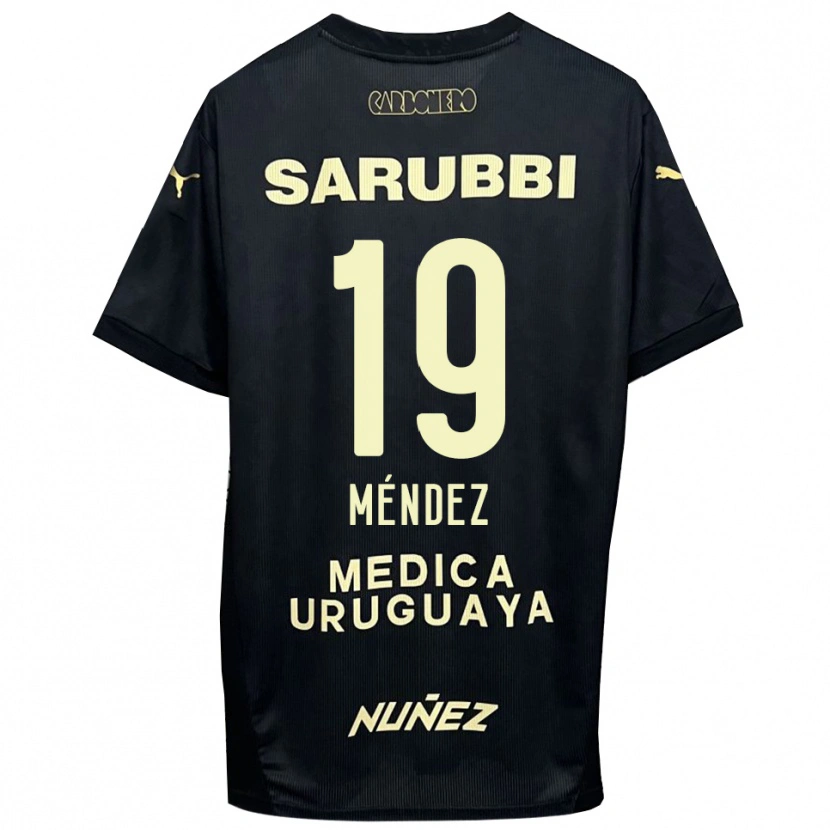 Danxen Kinder Diego Méndez #19 Schwarz Gold Auswärtstrikot Trikot 2025/26 T-Shirt Schweiz