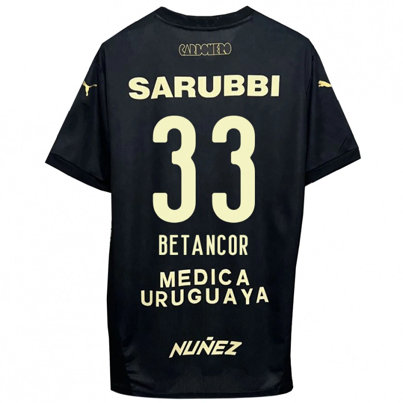 Danxen Kinder Bruno Betancor #33 Schwarz Gold Auswärtstrikot Trikot 2025/26 T-Shirt Schweiz