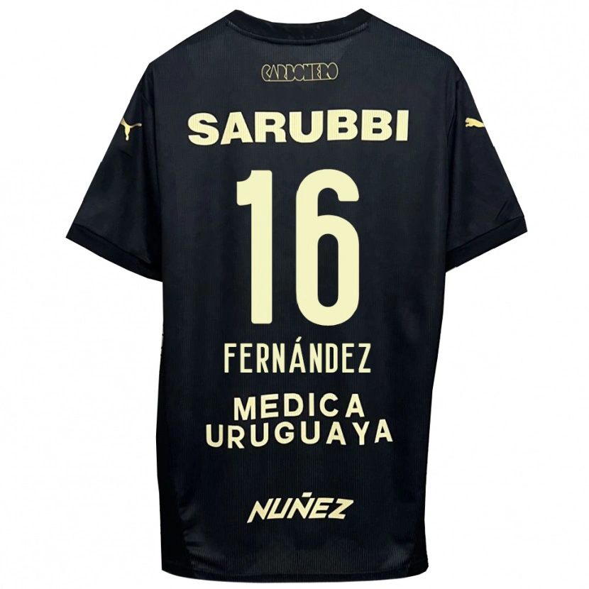 Danxen Kinder Adrián Fernández #16 Schwarz Gold Auswärtstrikot Trikot 2025/26 T-Shirt Schweiz