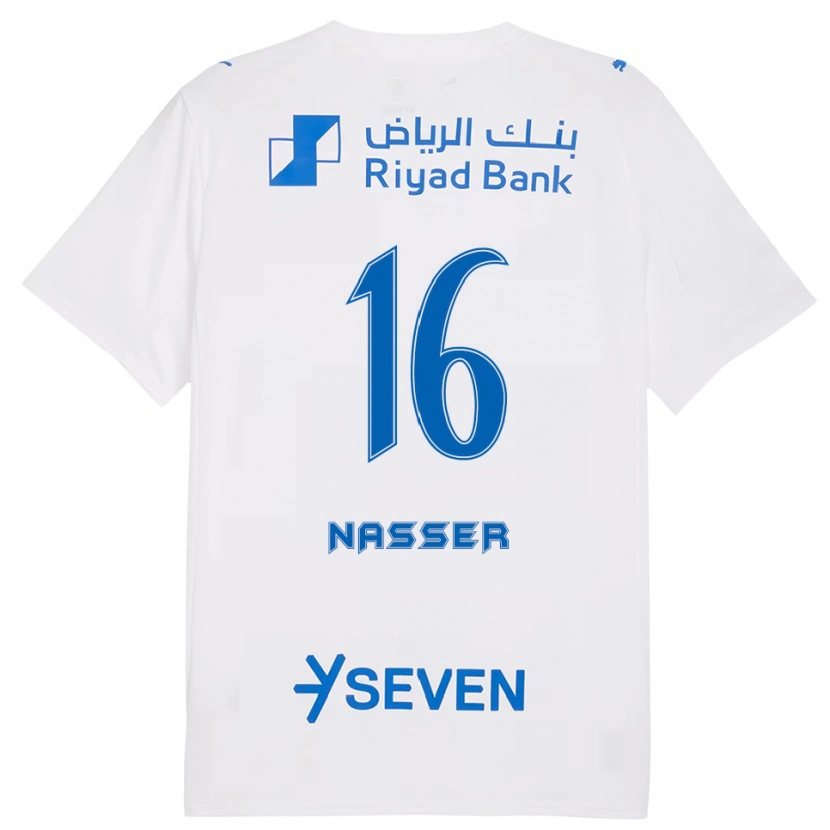 Danxen Kinder Nasser Al-Dawsari #16 Weiß Blau Auswärtstrikot Trikot 2025/26 T-Shirt Schweiz
