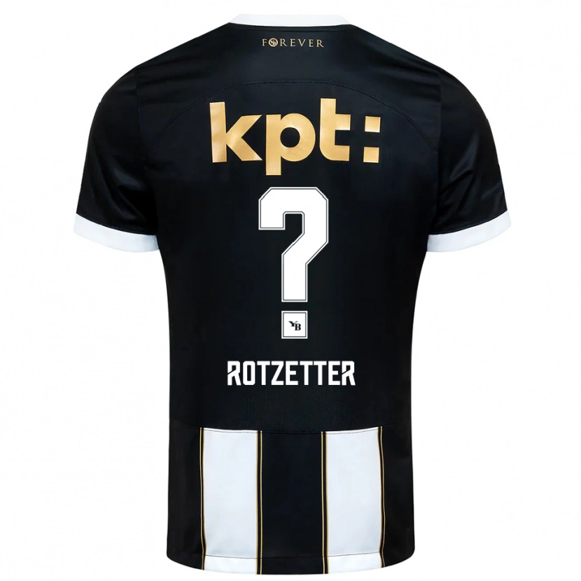 Danxen Kinder Lenny Rotzetter #0 Schwarz Weiß Auswärtstrikot Trikot 2025/26 T-Shirt Schweiz