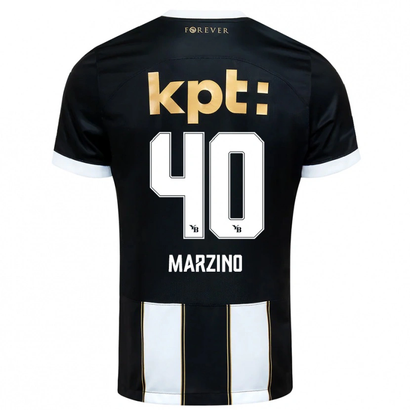 Danxen Kinder Dario Marzino #40 Schwarz Weiß Auswärtstrikot Trikot 2025/26 T-Shirt Schweiz