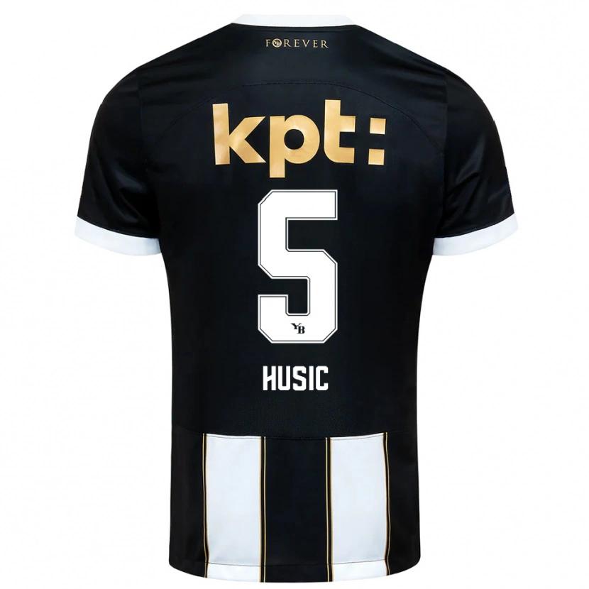 Danxen Kinder Anel Husic #5 Schwarz Weiß Auswärtstrikot Trikot 2025/26 T-Shirt Schweiz