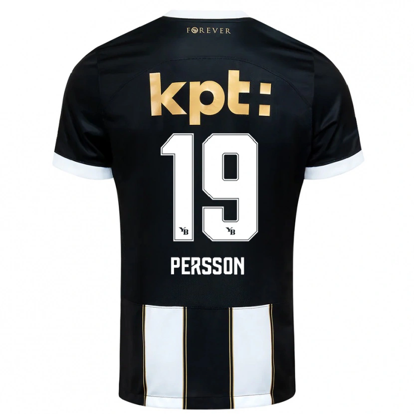 Danxen Kinder Noah Persson #19 Schwarz Weiß Auswärtstrikot Trikot 2025/26 T-Shirt Schweiz