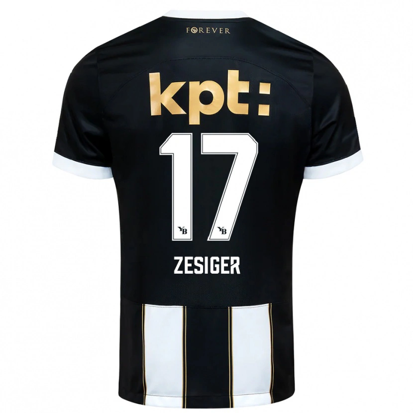 Danxen Kinder Navin Zesiger #17 Schwarz Weiß Auswärtstrikot Trikot 2025/26 T-Shirt Schweiz