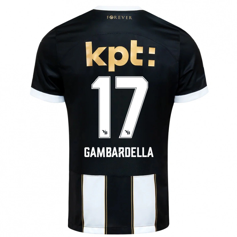 Danxen Kinder Matteo Gambardella #17 Schwarz Weiß Auswärtstrikot Trikot 2025/26 T-Shirt Schweiz