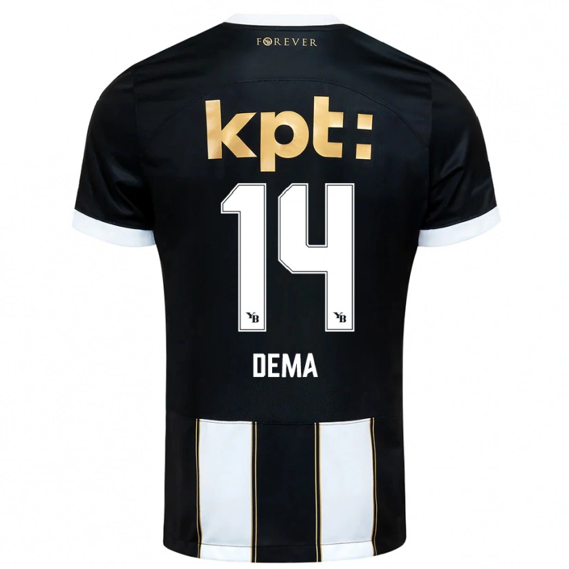 Danxen Kinder Jashar Dema #14 Schwarz Weiß Auswärtstrikot Trikot 2025/26 T-Shirt Schweiz