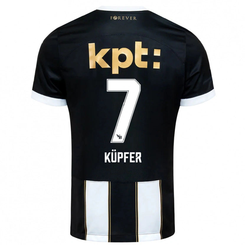 Danxen Kinder Eliah Küpfer #7 Schwarz Weiß Auswärtstrikot Trikot 2025/26 T-Shirt Schweiz