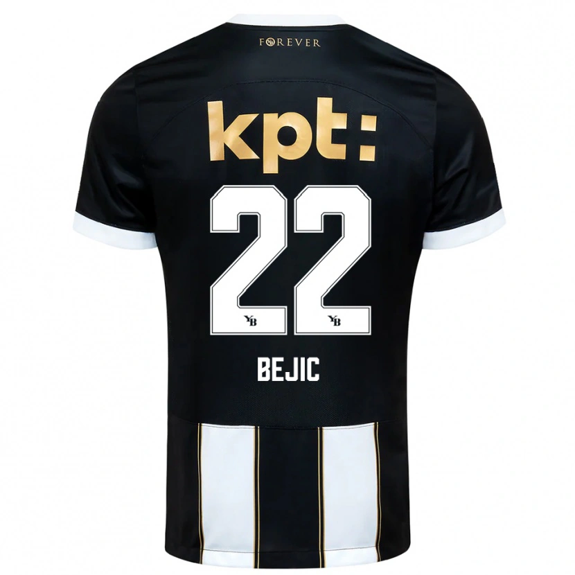 Danxen Kinder Endrit Bejic #22 Schwarz Weiß Auswärtstrikot Trikot 2025/26 T-Shirt Schweiz