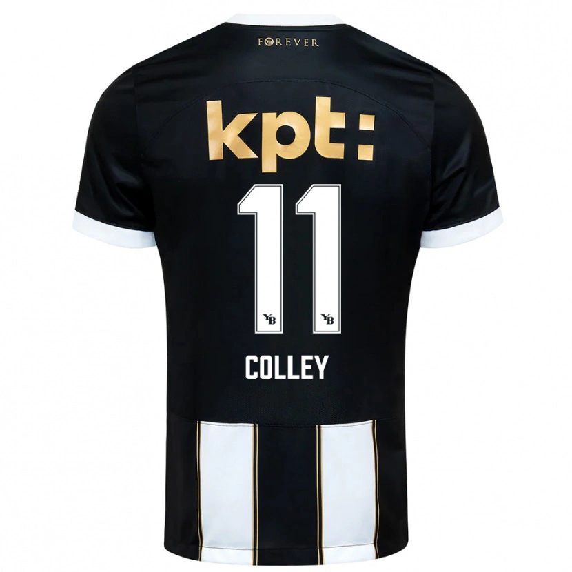 Danxen Kinder Ebrima Colley #11 Schwarz Weiß Auswärtstrikot Trikot 2025/26 T-Shirt Schweiz