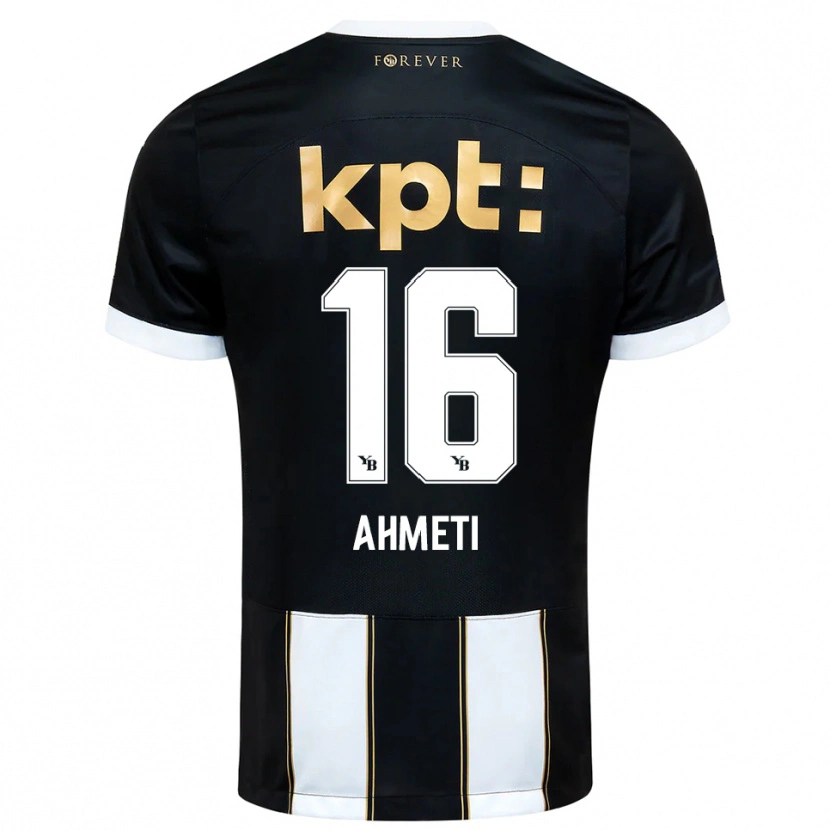 Danxen Kinder Donart Ahmeti #16 Schwarz Weiß Auswärtstrikot Trikot 2025/26 T-Shirt Schweiz