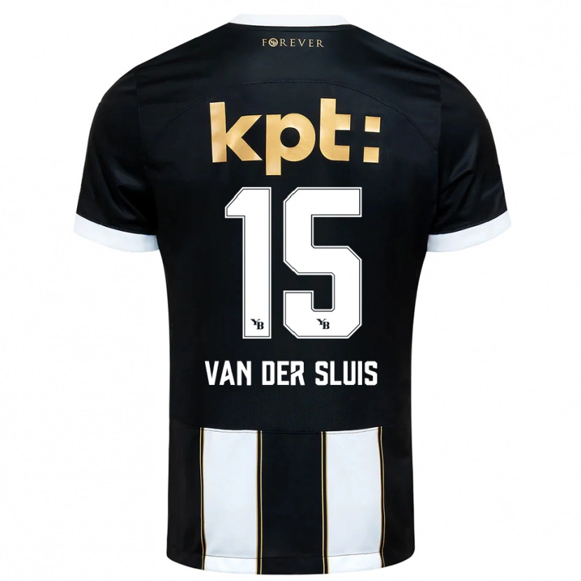 Danxen Kinder Gennaro Van Der Sluis #15 Schwarz Weiß Auswärtstrikot Trikot 2025/26 T-Shirt Schweiz