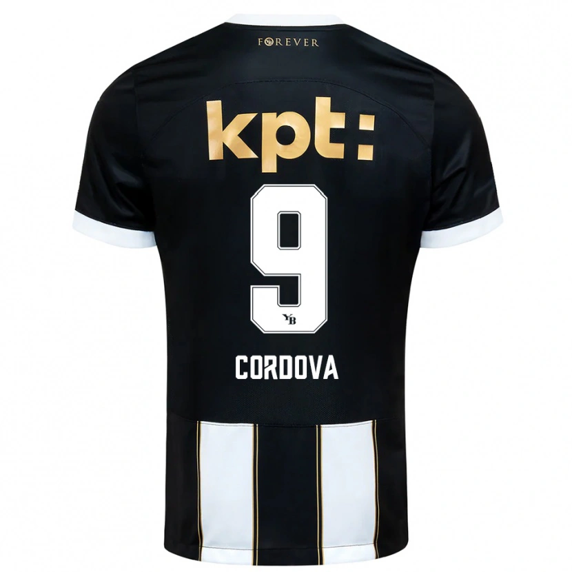 Danxen Kinder Sergio Córdova #9 Schwarz Weiß Auswärtstrikot Trikot 2025/26 T-Shirt Schweiz