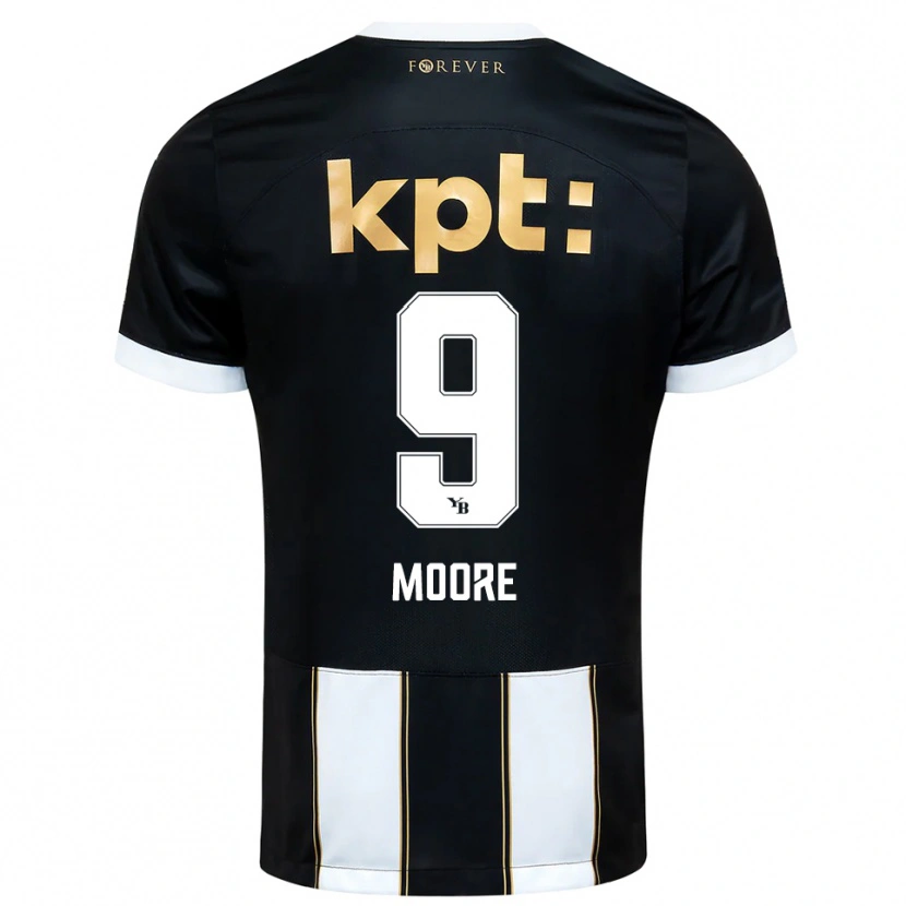 Danxen Kinder Jamie Moore #9 Schwarz Weiß Auswärtstrikot Trikot 2025/26 T-Shirt Schweiz