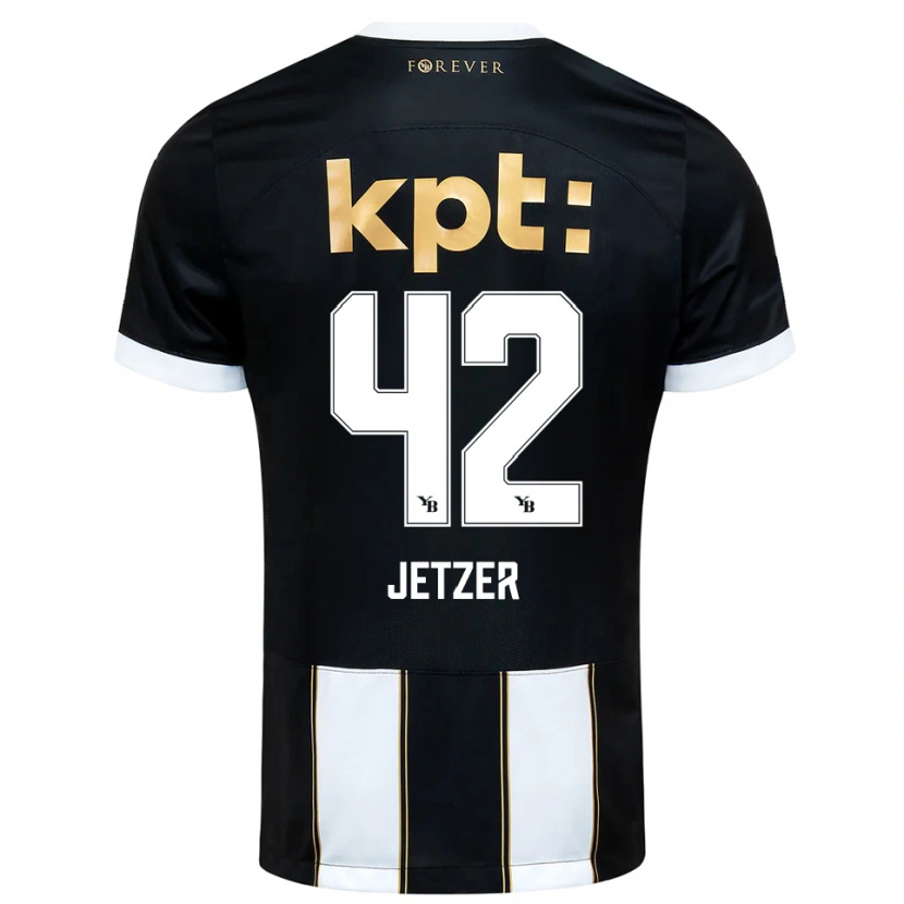 Danxen Kinder Lorin Jetzer #42 Schwarz Weiß Auswärtstrikot Trikot 2025/26 T-Shirt Schweiz