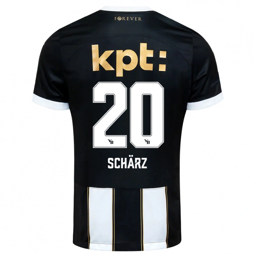 Danxen Kinder Noa Schärz #20 Schwarz Weiß Auswärtstrikot Trikot 2025/26 T-Shirt Schweiz