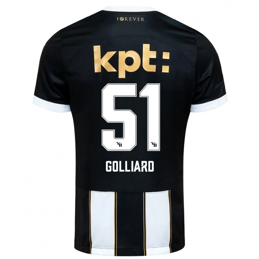 Danxen Kinder Théo Golliard #51 Schwarz Weiß Auswärtstrikot Trikot 2025/26 T-Shirt Schweiz
