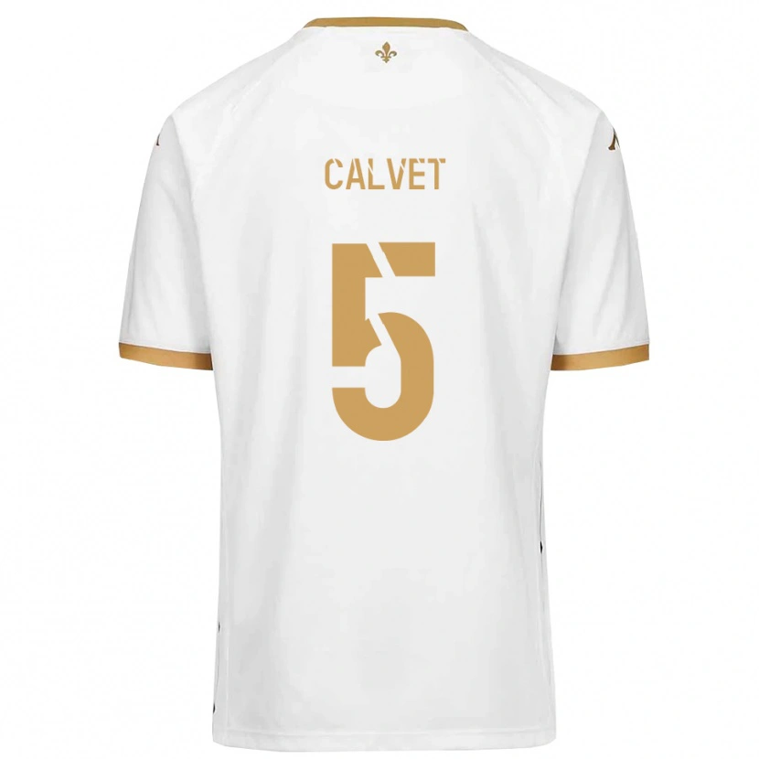 Danxen Kinder Raphaël Calvet #5 Weiß Gold Auswärtstrikot Trikot 2025/26 T-Shirt Schweiz