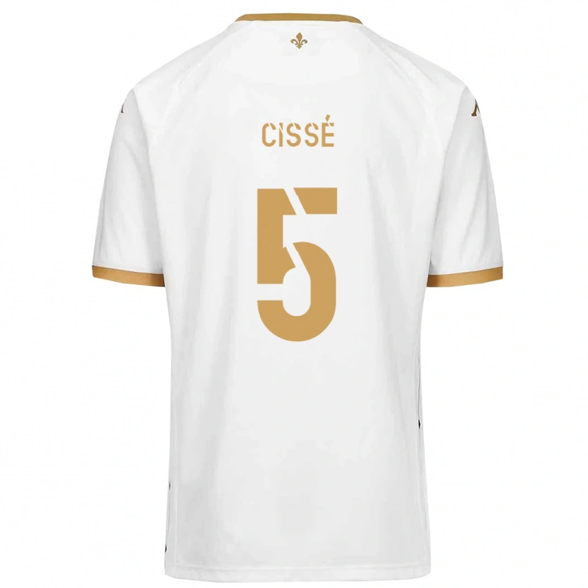 Danxen Kinder Bilal Cissé #5 Weiß Gold Auswärtstrikot Trikot 2025/26 T-Shirt Schweiz