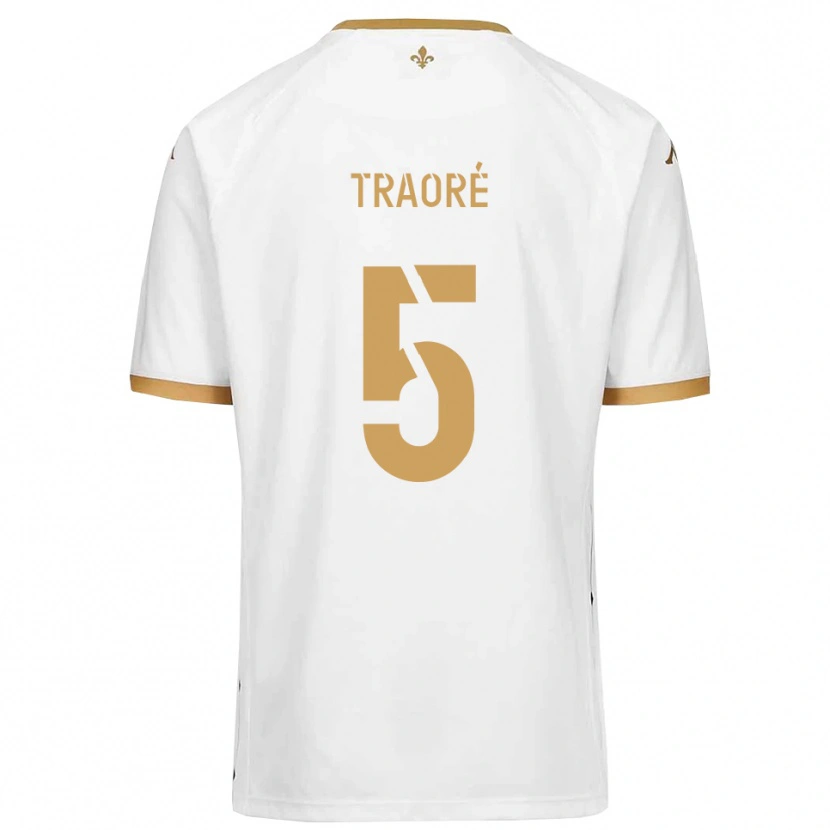 Danxen Kinder Franck Traoré #5 Weiß Gold Auswärtstrikot Trikot 2025/26 T-Shirt Schweiz