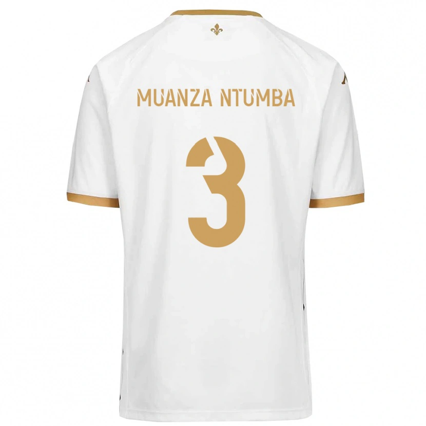Danxen Kinder Olivier Muanza Ntumba #3 Weiß Gold Auswärtstrikot Trikot 2025/26 T-Shirt Schweiz